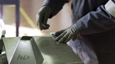 Male Worker Using Ruler  Stock Footage 151556397