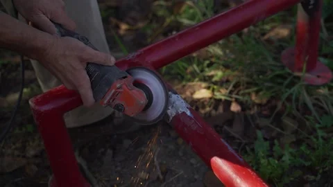 Male worker working with grinder on construction site Stock Footage 169221667