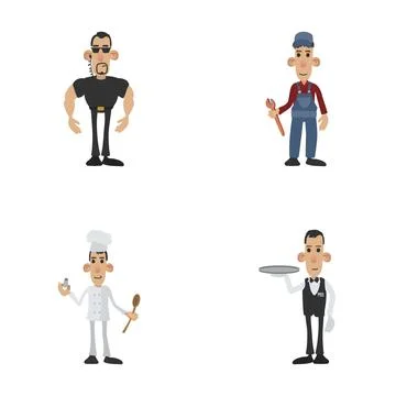 Male workers collection representing different service occupations Illustrazione stock