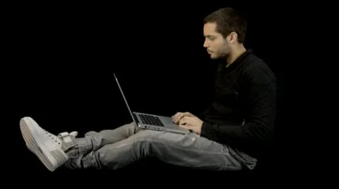 Male working on Laptop Stock Footage 9140997