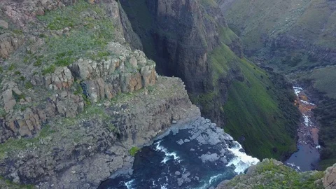 Maletsunyane Falls Lesotho Video stock 120447637