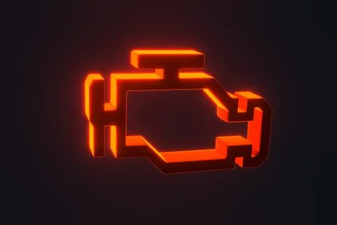Malfunction or check engine car light symbol, dash board Stock Photos