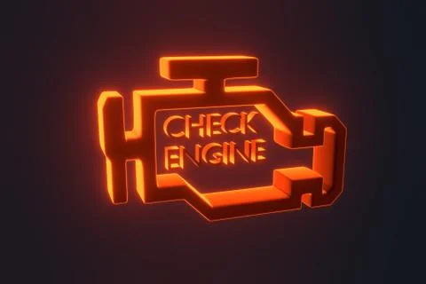 Malfunction or check engine car light symbol, dash board Stock Photos