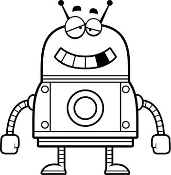 Malfunctioning Red Robot Stock Illustration