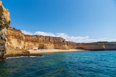 Malhada do Baraco beach,on the cliffs of the Algarve,Portugal. Stock Photos