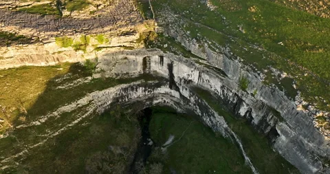 Malham Cove from above Stock Footage 237874966