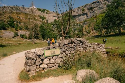 Malham Cove, a dramatic limestone cliff in Yorkshire Dales National Park, N.. 写真素材