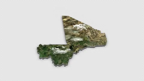 Mali 3D Country Map Animation Transparent Alpha Stock Footage 277864564