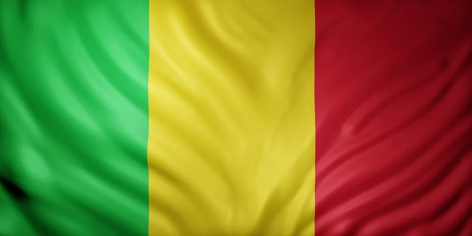 Mali 3d flag Stock Illustration