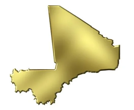 Mali 3d golden map Stock Illustration
