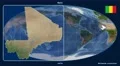 Mali - 3D tube zoom (Mollweide projection). Satellite 4k or 4k+ Resolution