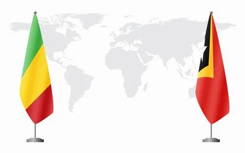 Mali and East Timor flags for official meeting 스톡 일러스트