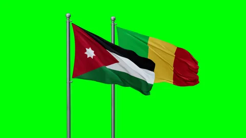 Mali and Jordan two flags Stock Footage 292802499