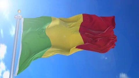 Mali animated flag pack in 3D and isolated background Stock Footage 119930216