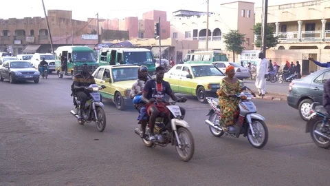 Mali City Traffic Stock Footage 123469879