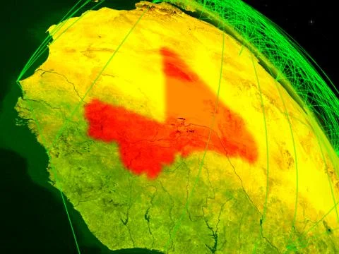 Mali on digital globe Stock Illustration