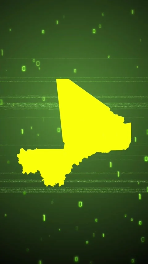 Mali Digital Map Intro Stock Footage 258836434
