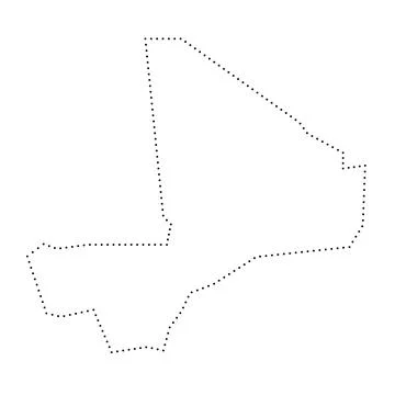 Mali dotted outline vector map Stock Illustration