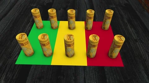 Mali Flag - 500 Currency Concept - 2 Video stock 270211468