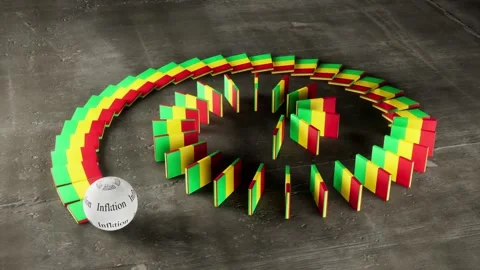 Mali Flag - Affected by Inflation Stock-Footage 321609858