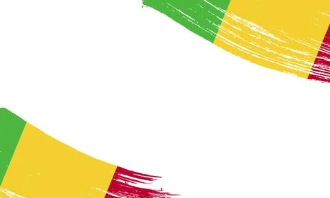 Mali Flag with Brush Stroke Effect, Grunge brush stroke. Watercolor paintin.. Illustrazione stock