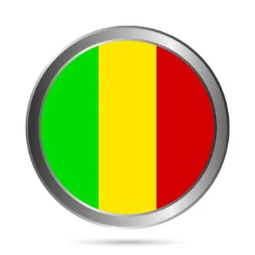 Mali flag button. Stock Illustration