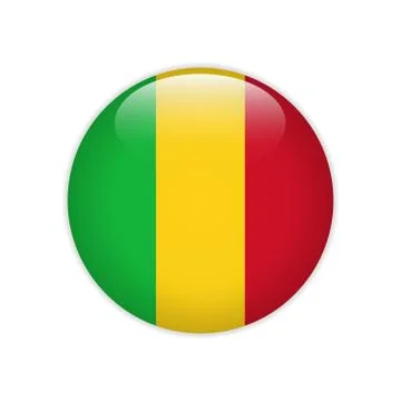 Mali flag on button Stock-Illustration