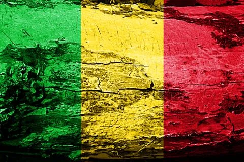 Mali flag with grunge texture Stock Illustration