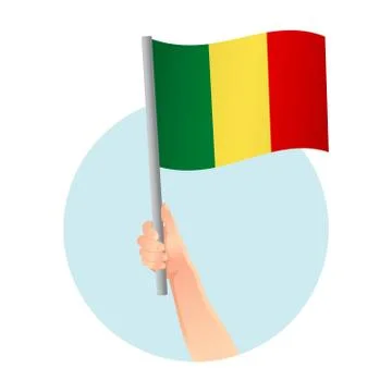 Mali flag in hand icon Stock Illustration