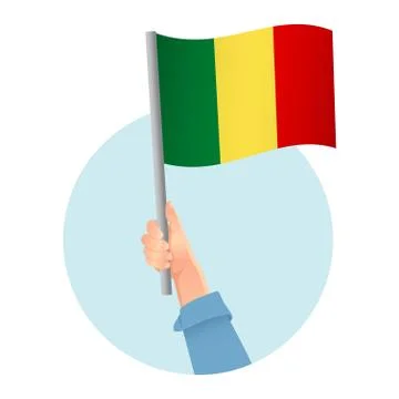 Mali flag in hand icon Stock Illustration