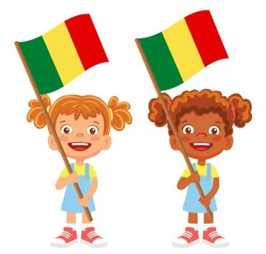 Mali flag in hand set Stock Illustration