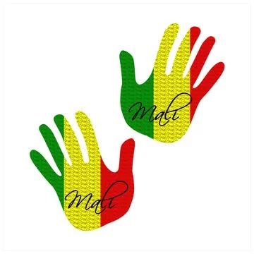 Mali flag hand vector 库存插图