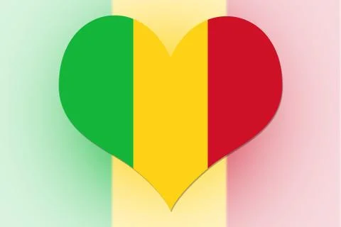 Mali flag heart Stock Illustration