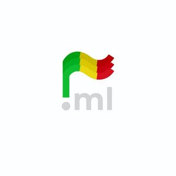 Mali flag icon. Original simple design of the malian flag, map marker. Design Stock Illustration