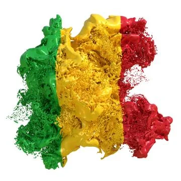 Mali flag liquid Stock Illustration