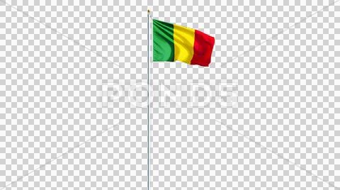 Mali flag, long shot, isolated with alpha channel Stock Photos