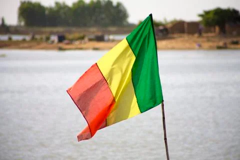 Mali Flag with the Niger Stock Photos