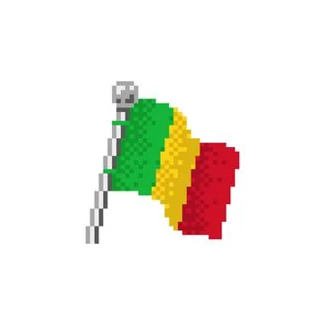 Mali Flag in Pixel Art Illustrazione stock