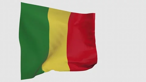 Mali flag on pole Stock Footage 148602343