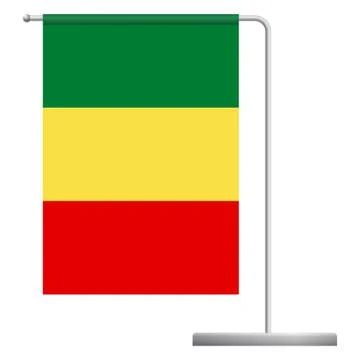 Mali flag on pole icon Stock Illustration