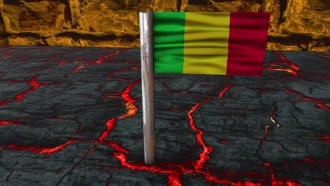 Mali Flag Post - Orbiting Shot Stock Footage 271010569