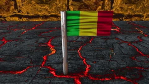 Mali Flag Post - Upwards Shot Stock Footage 271011431