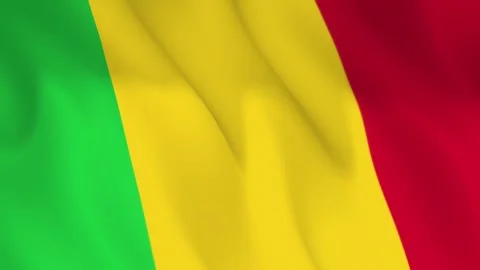 Mali Flag Seamless Loop 4k 60fps on Sky Background Stock Footage 340351314