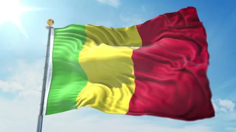 Mali flag seamless looping 3D rendering video Stock Footage 95254757