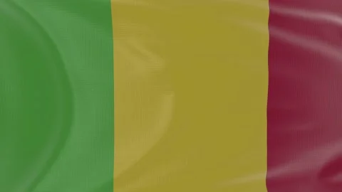 Mali flag in slow motion animation waving in the wind realistic Stock Footage 142987771