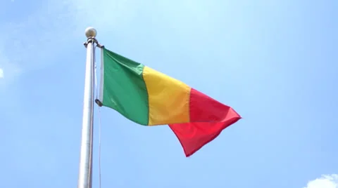 Mali Flag in Slow Motion Video stock 24464702
