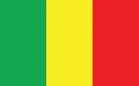 Mali flag vector graphic. Rectangle Malian flag illustration. Mali country fl Illustration
