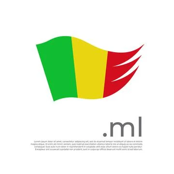 Mali flag. Vector stylized design national poster on a white background. Malian 스톡 일러스트