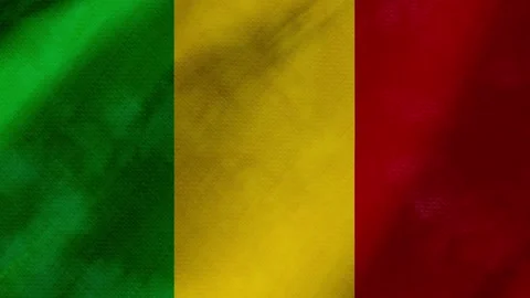 Mali flag waving background with real fabric texture Stockbeeldmateriaal 291919360
