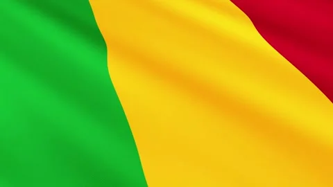 Mali Flag Waving Gently in the Wind, Waving Flag Background Stock Footage 309313182